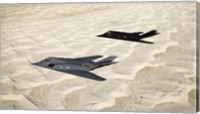 Framed Two F-117 Nighthawk Stealth Fighters over White Sands National Monument