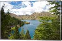 Framed Lake Benmore, Waitaki Valley, North Otago, South Island, New Zealand