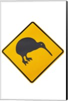 Framed Kiwi Warning Sign, New Zealand