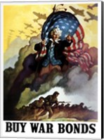Framed Uncle Sam Urging Troops into Battle