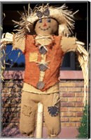 Framed Scarecrow in Suburban Yard at Halloween, Logan, Utah