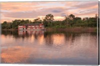 Framed Delfin river boat, Amazon basin, Peru