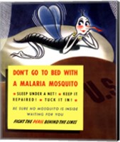 Framed Don't Go To Bed With A Malaria Mosquito