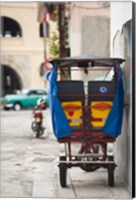 Framed Cuba, Havana, Havana Vieja, pedal taxi