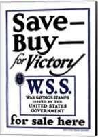 Framed Save - Buy - For Victory