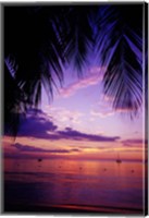 Framed Sunset on the beach, Negril, Jamaica, Caribbean