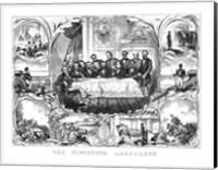Framed President Ulysses Grant Signing the 15th Amendment