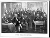 Framed First Twenty-One Presidents Seated Together in The White House