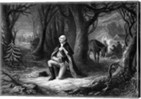 Framed General George Washington Praying at Valley Forge