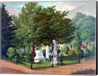 Framed General Lee Visiting the Grave of General Thomas Jackson (color)