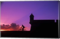 Framed Sunset Bike Ride at El Morro Fort, Old San Juan, Puerto Rico