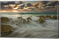 Framed Cayman Islands, Waves near George Town, sunset, beach