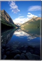 Framed Victoria Glacier and Lake Louise, Banff National Park, Alberta, Canada