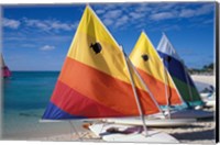 Framed Sailboats on the Beach at Princess Cays, Bahamas