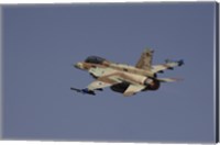 Framed F-16D Barak of the Israeli Air Force flying over Israel