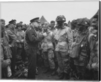 Framed General Dwight D Eisenhower with Soldiers of the 101st Airborne Division