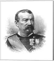 Framed General Philip Sheridan (black & white portrait)
