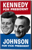 Framed 1960 Democratic Nominees, Kennedy & Johnson