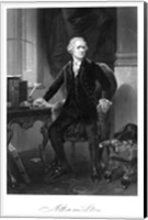 Framed Alexander Hamilton Sitting at His Desk