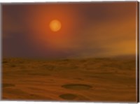 Framed Artist's concept of Teide 1 from the Surface of a Hypothetical Mars-like Planet