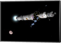 Framed Phobos Mission Rocket Brakes for Mars Orbit