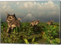 Framed Herd of Plant-Eating Einiosaurus Roam the Plains