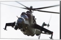 Framed Polish Army Mil Mi-24V Hind in Flight