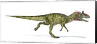 Framed Cryolophosaurus Dinosaur on White Background