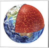 Framed Cross Section of Planet Earth Showing the Upper Mantle