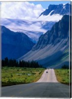 Framed Road into the Mountains of Banff National Park, Alberta, Canada