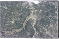 Framed Satellite View of Kansas City, Missouri