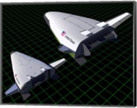 Framed Artist's Concept Showing the Relative Sizes of the X-33 and VentureStar