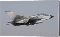 Framed German Air Force Tornado ECR taking off over Germany