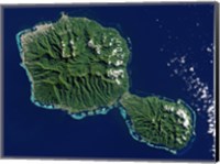 Framed Satellite View of Tahiti