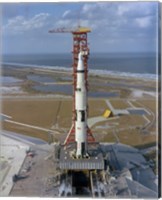 Framed High Angle View of the Apollo 4 Spacecraft on the Launch Pad