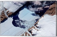 Framed Massive Ice Island Breaks Free of the Petermann Glacier in Greenland