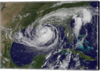 Framed Satellite view of Tropical Storm Isaac in the Gulf of Mexico