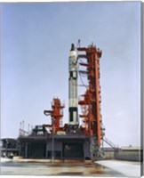 Framed Gemini 5 Spacecraft on its Launch Pad