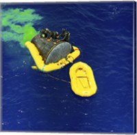 Framed US Navy Frogman Team Helps in the Recovery of the Gemini-Titan 4 spacecraft