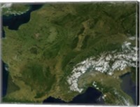 Framed True-color Satellite view of France
