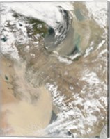 Framed intense Dust Storm Blows over the Middle East