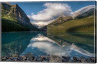 Framed Lake Louise at sunrise, Banff National Park, Canada