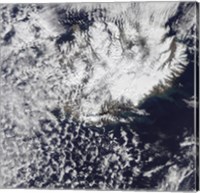 Framed Morning Daylight Reveals a Steam Plume over Eyjafjallajokull Volcano