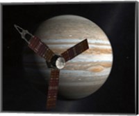 Framed Artist's Concept of the Juno Spacecraft in Orbit around Jupiter