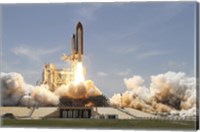 Framed Space Shuttle Atlantis Lifting off From Launch Pad 39A at the Kennedy Space Center in Florida