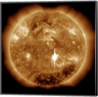 Framed Massive X-Class Solar Flare Erupts on the Sun