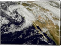 Framed Series of Strong Storms with Fierce Winds and Heavy Rains Hit California