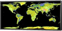 Framed Digital Elevation Model of the Continents on Earth