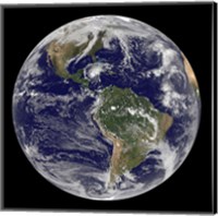 Framed Full Earth Showing Hurricane Paloma