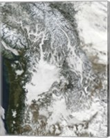 Framed Fog and Snow in the Pacific Northwest (True Color)